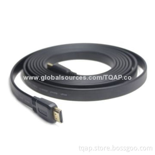 HDMI male-male flat ribbon cable, 3m, black color